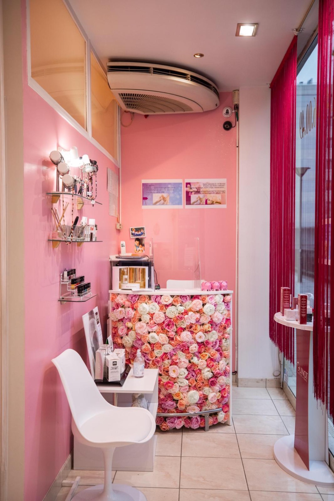 L'espace d'accueil de l'institut Beauté d'ange